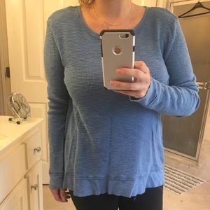 Dylan by True Grit Waffle Knit Distressed Top